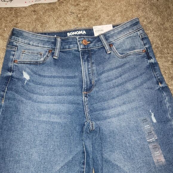 Women's Sonoma Good for Life High Waisted Straight-Leg Crop Jeans Size 4 - Picture 4 of 5